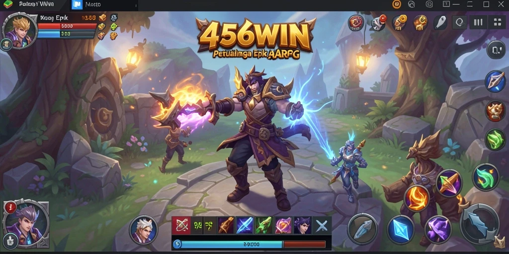 Gambaran layar permainan 456WIN menunjukkan pertempuran seru dalam dunia fantasi.