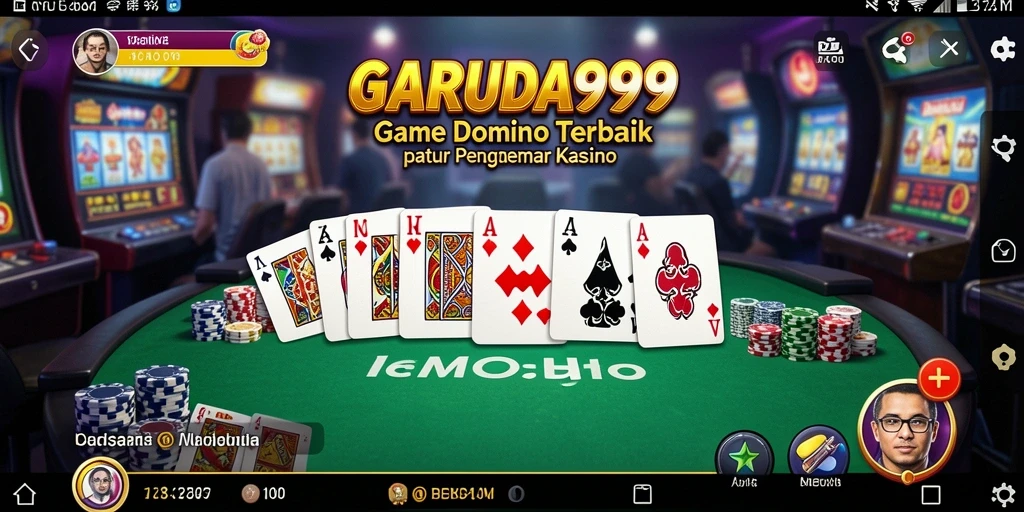 Tampilan gameplay seru di GARUDA999 dengan suasana Domino.