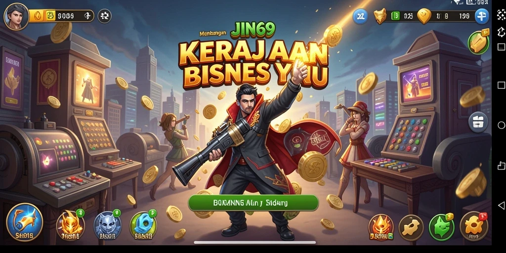 Tampilan gameplay JIN69 yang menarik dalam membangun bisnis.