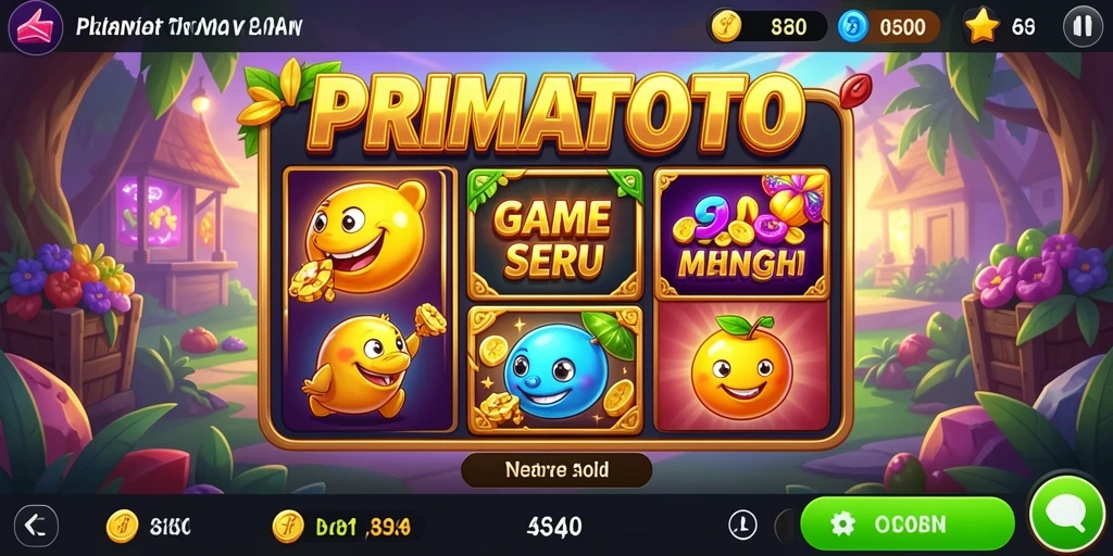 Screenshot utama PRIMATOTO menampilkan permainan slot yang seru.